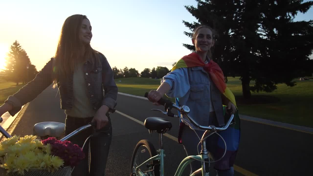 Video Stock Chatting While Pushing Their Bikes Live Wallpaper For PC - Free Download