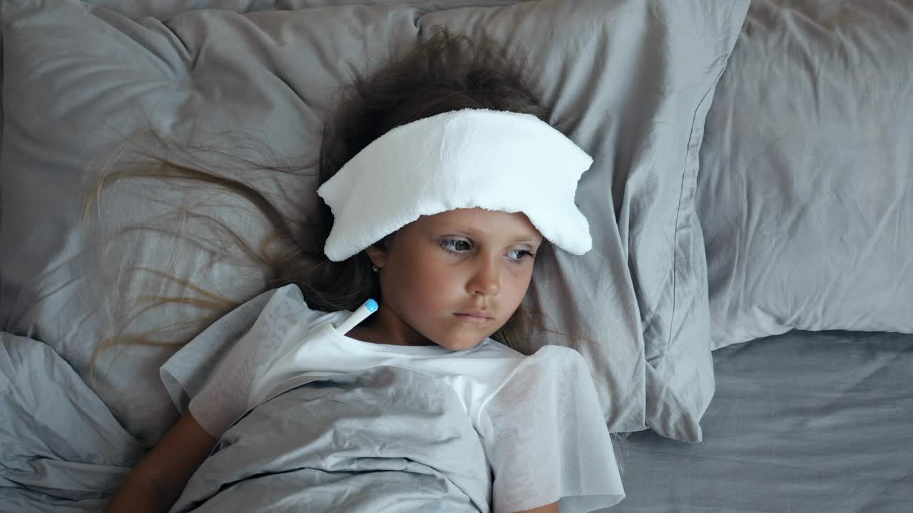 Free Stock Video Sick Child With A Thermometer And A Compress Live Wallpaper - Free Download