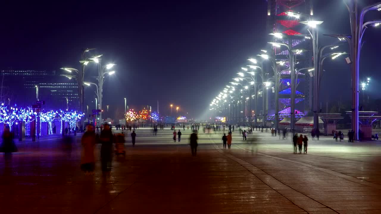 Stock Video Beijing Walking Street At Night Live Wallpaper For PC - Free Download