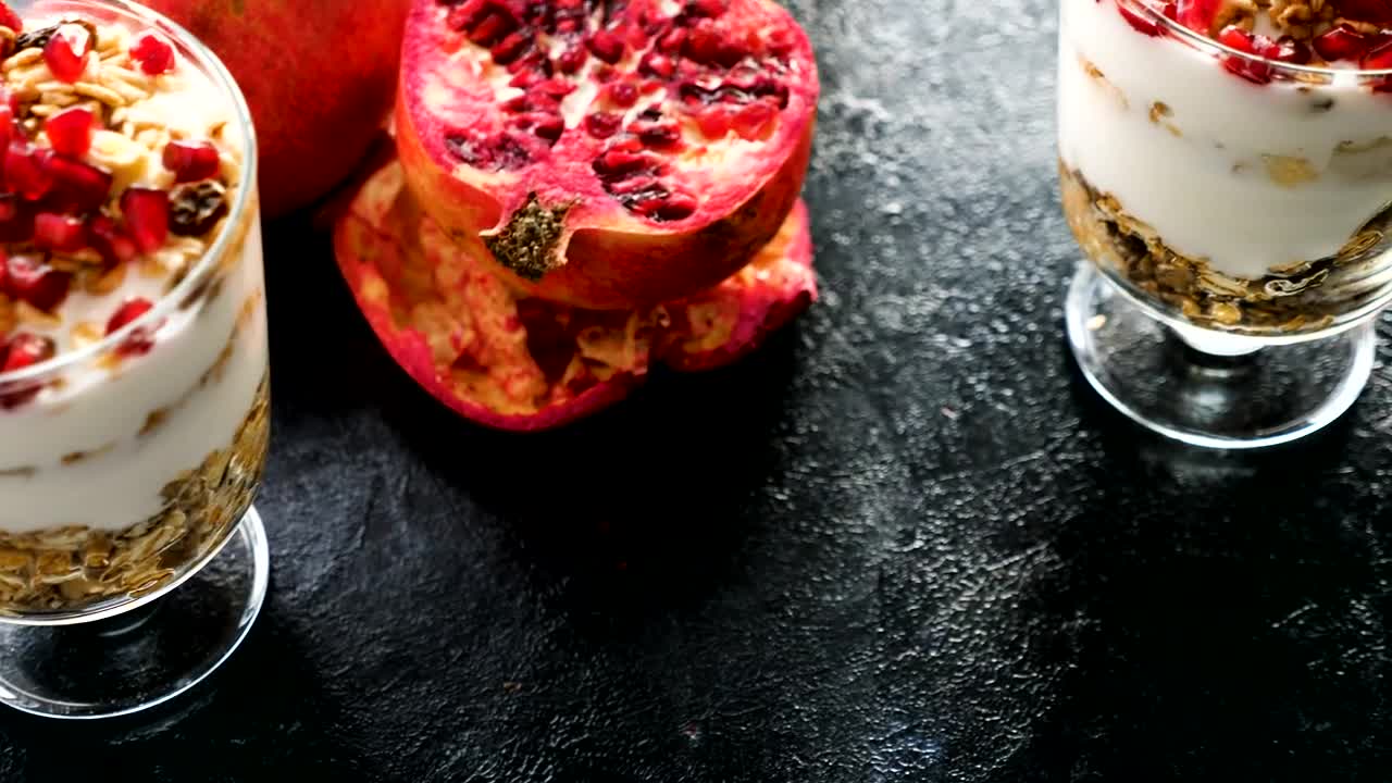 Stock Video Muesli With Yogurt And Fruit Live Wallpaper - Free Download