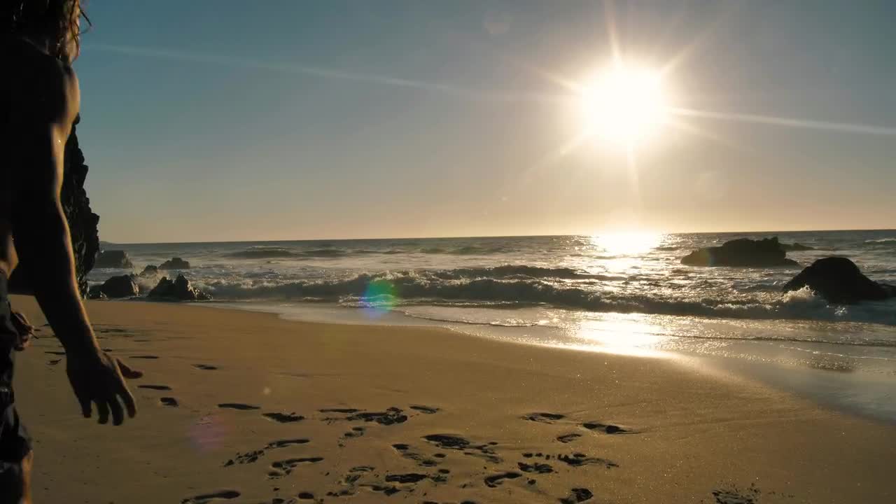 Stock Video Man Doing A Cartwheel On The Beach Animated Wallpaper - Free Download