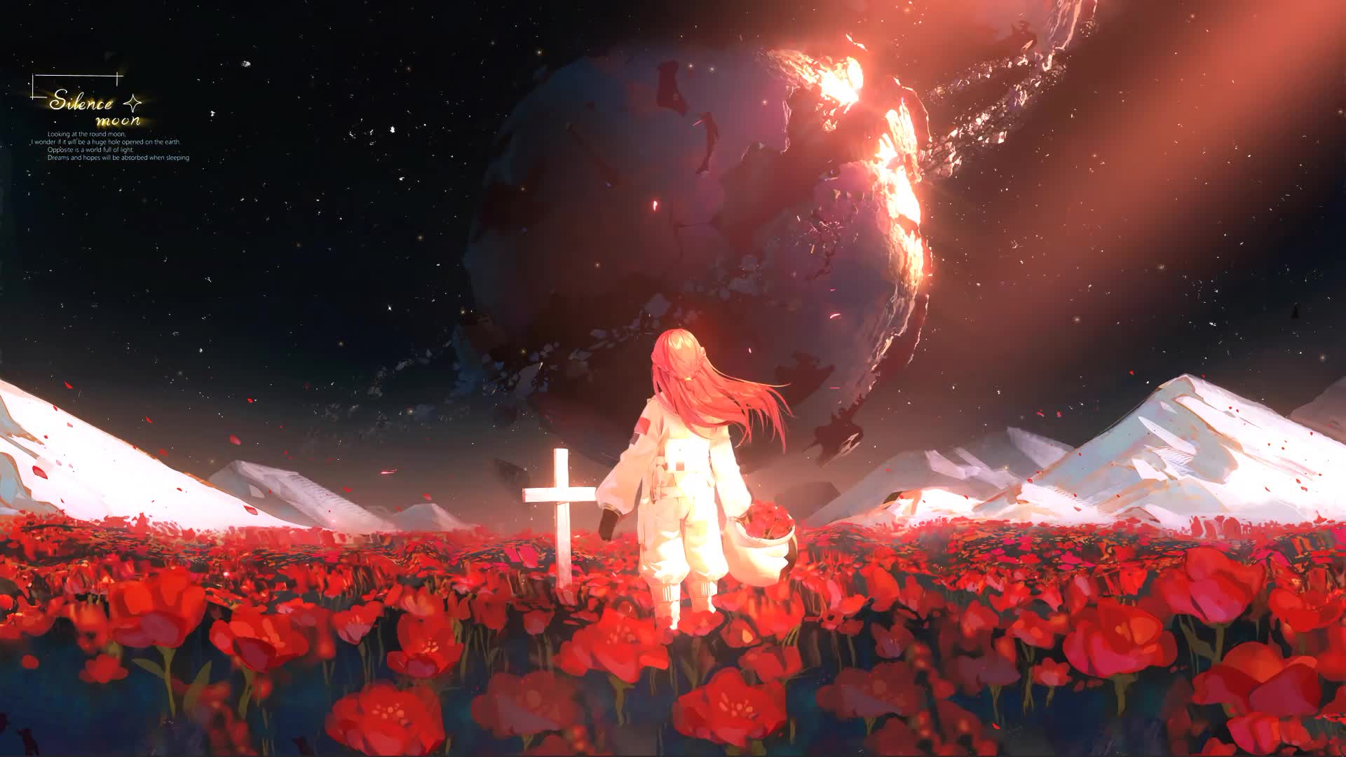 Silence Moon Flowers And Girl Live Wallpaper - Free Download