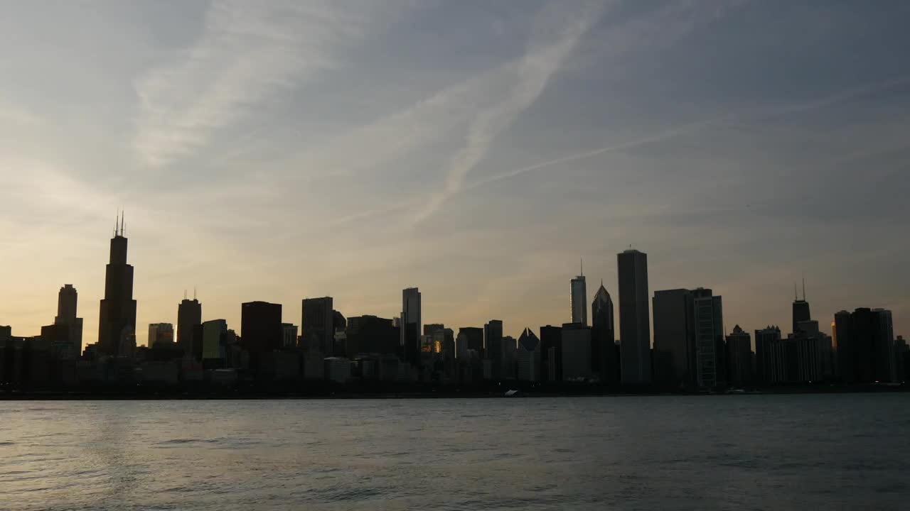Video Stock Chicago Skyline Sunset Live Wallpaper For PC - Free Download