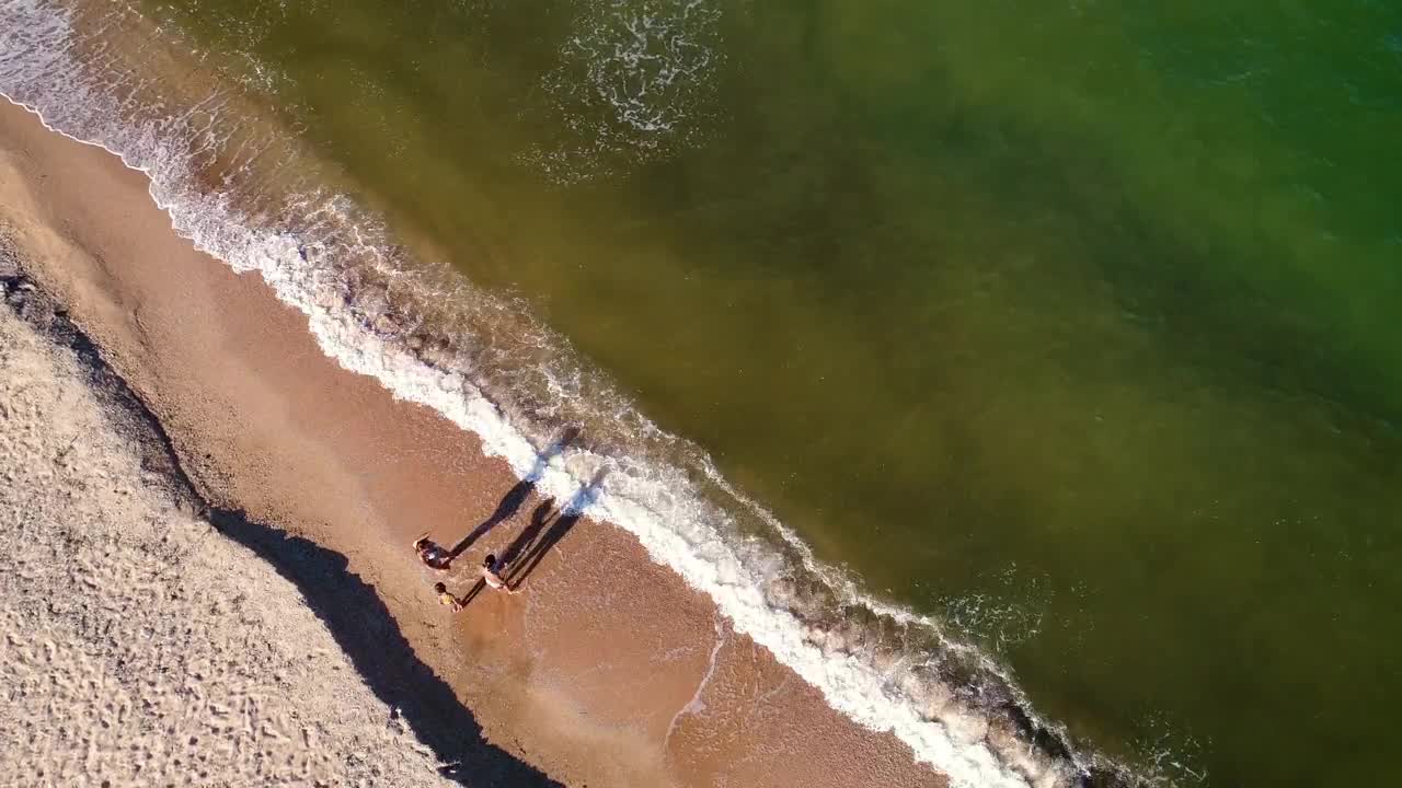 Stock Video Family Enjoying The Seashore Aerial Shot Live Wallpaper For PC - Free Download