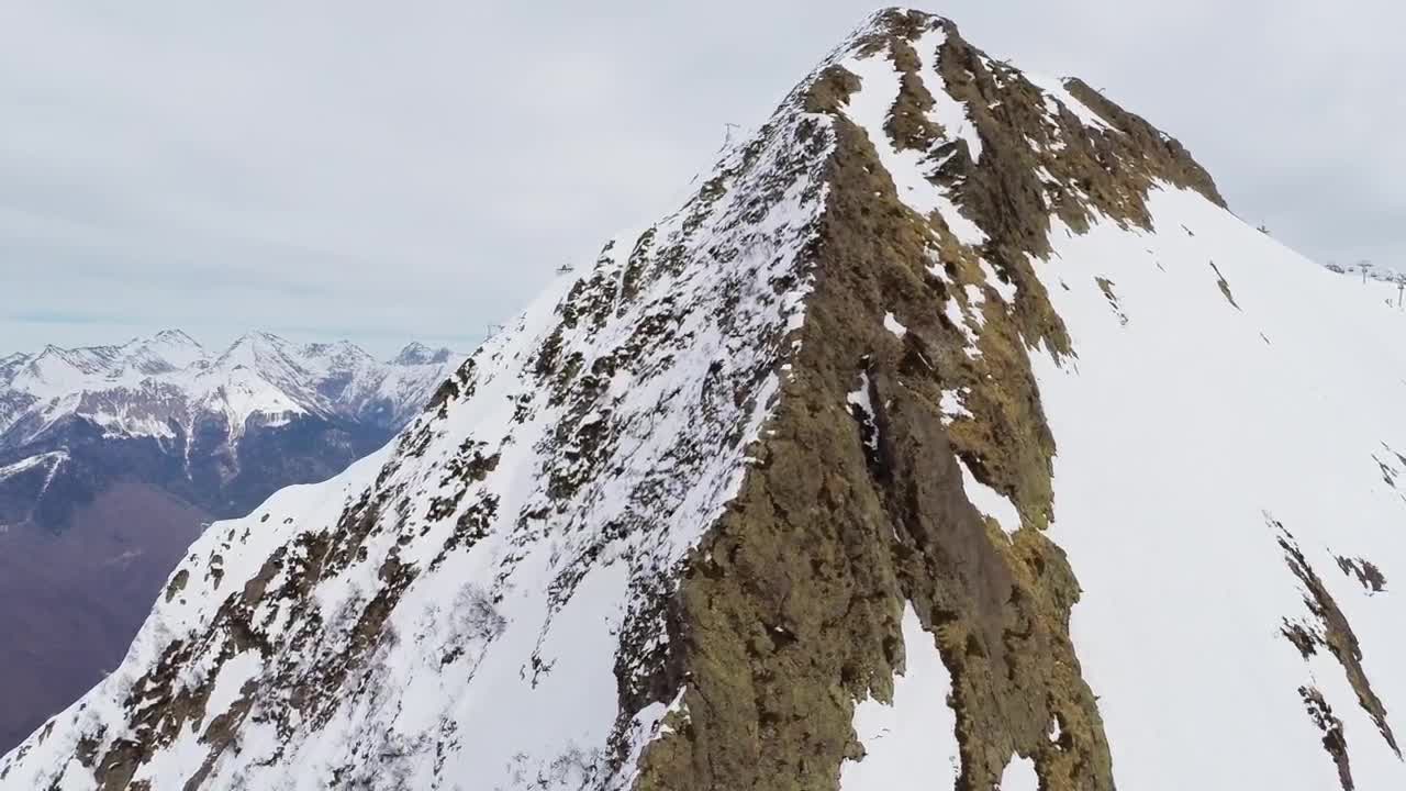 Stock Video Drone Capturing Snow Topped Mountains Live Wallpaper For PC - Free Download