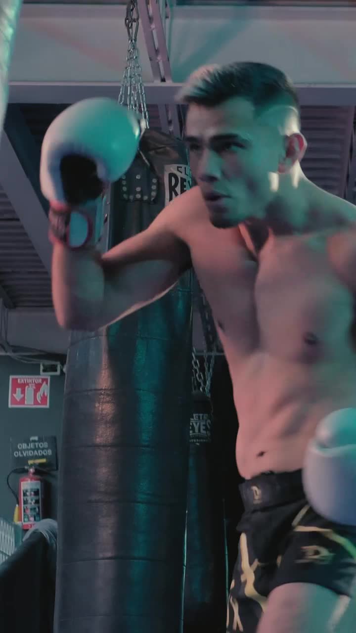 Stock Video Low View Of A Boxer Punching A Boxing Bag Animated Wallpaper - Free Download
