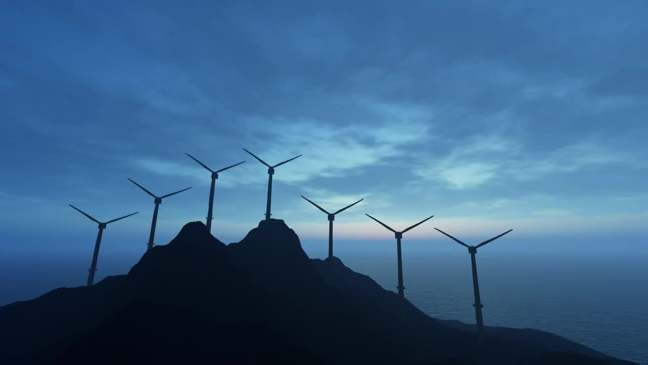 Free Stock Video Wind Generators On Top Of A Mountain Near The Sea Live Wallpaper - Free Download