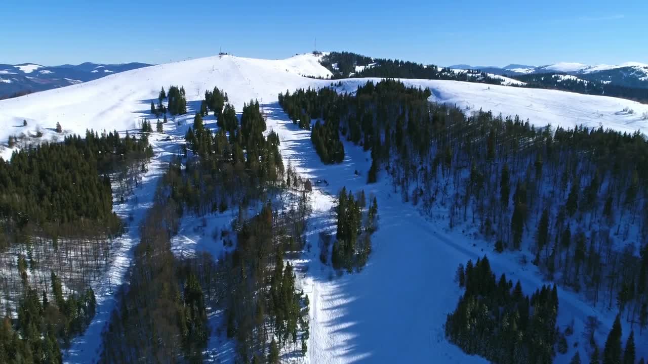 Stock Video Beautiful Snowy Landscape At A Ski Resort Live Wallpaper For PC - Free Download