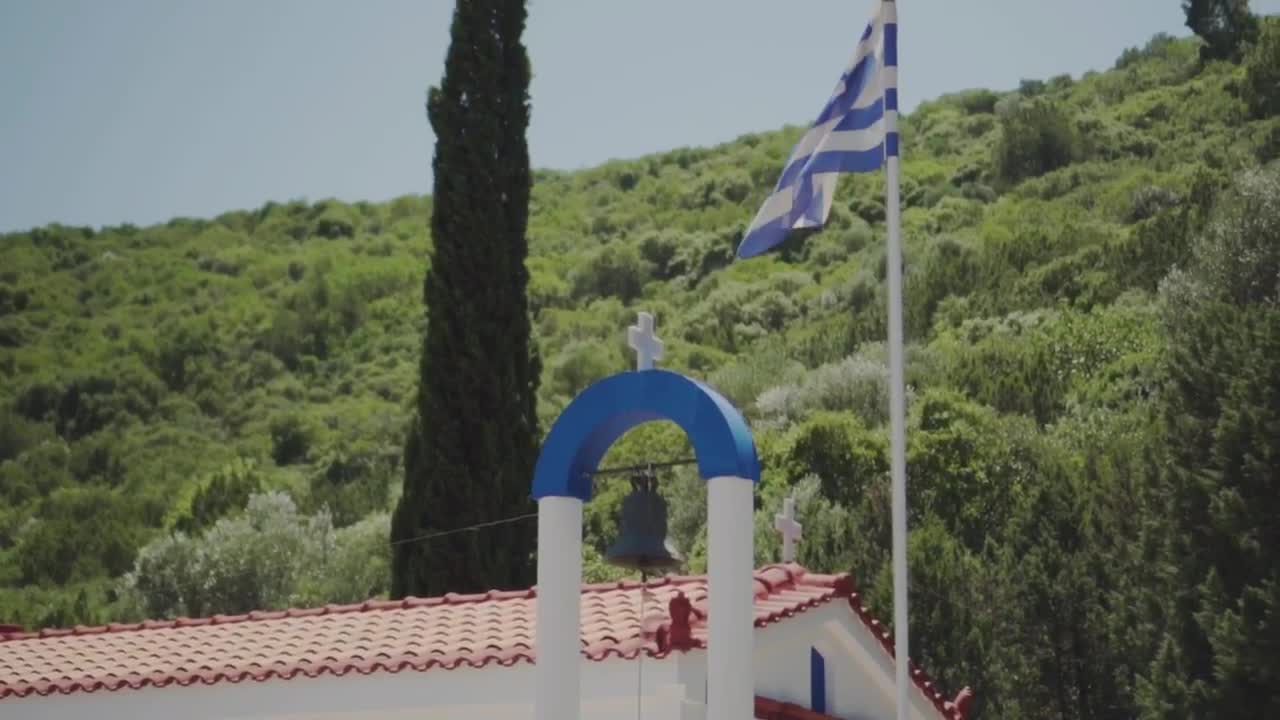 Stock Video Flag Of Greece Waving On The Dome Of A Church Live Wallpaper For PC - Free Download