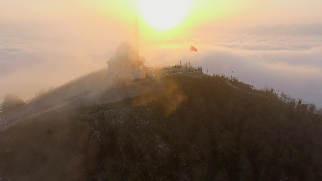 Stock Video Fly Through The Fog To The Mosque Live Wallpaper For PC - Free Download