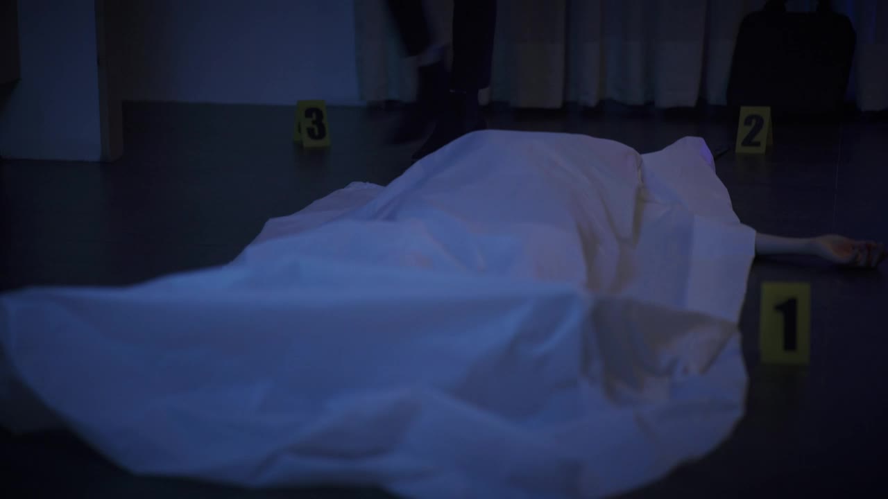 Stock Video Detective Woman Checking A Body At A Crime Scene Live Wallpaper For PC - Free Download