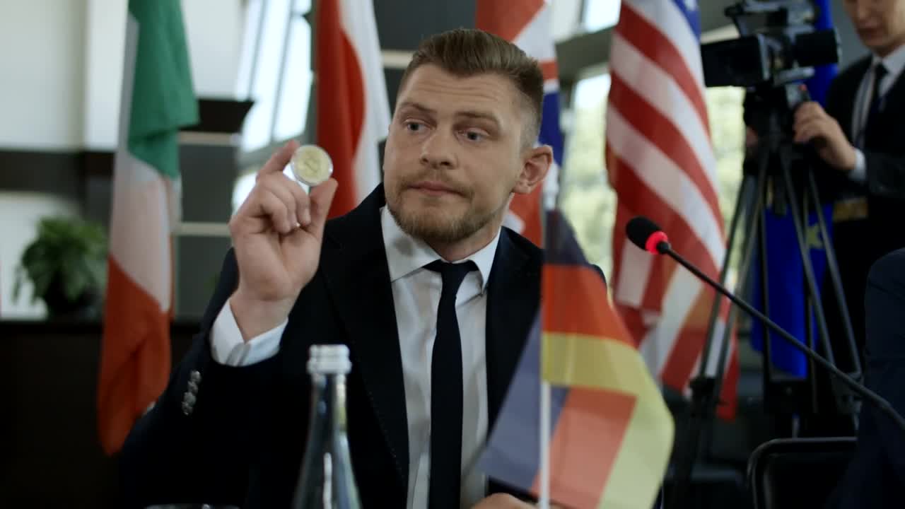 Stock Video German Stateman Showing Bitcoin In Conference Live Wallpaper For PC - Free Download