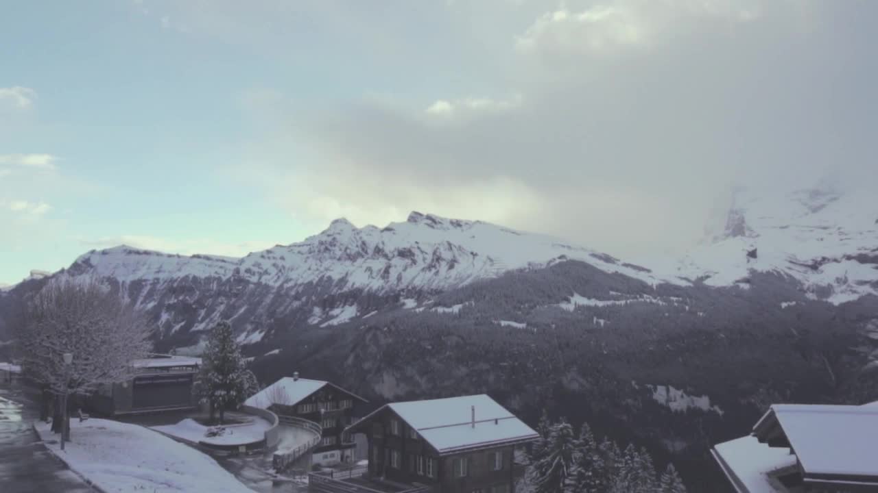 Free Video Stock Snow Capped Mountains And A Small Town Live Wallpaper - Free Download
