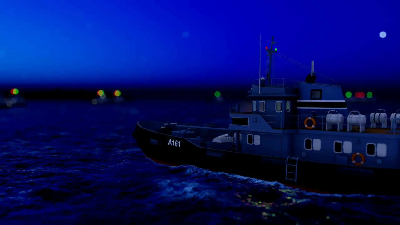 Free Stock Video Ship Sailing On The Ocean At Night Live Wallpaper - Free Download