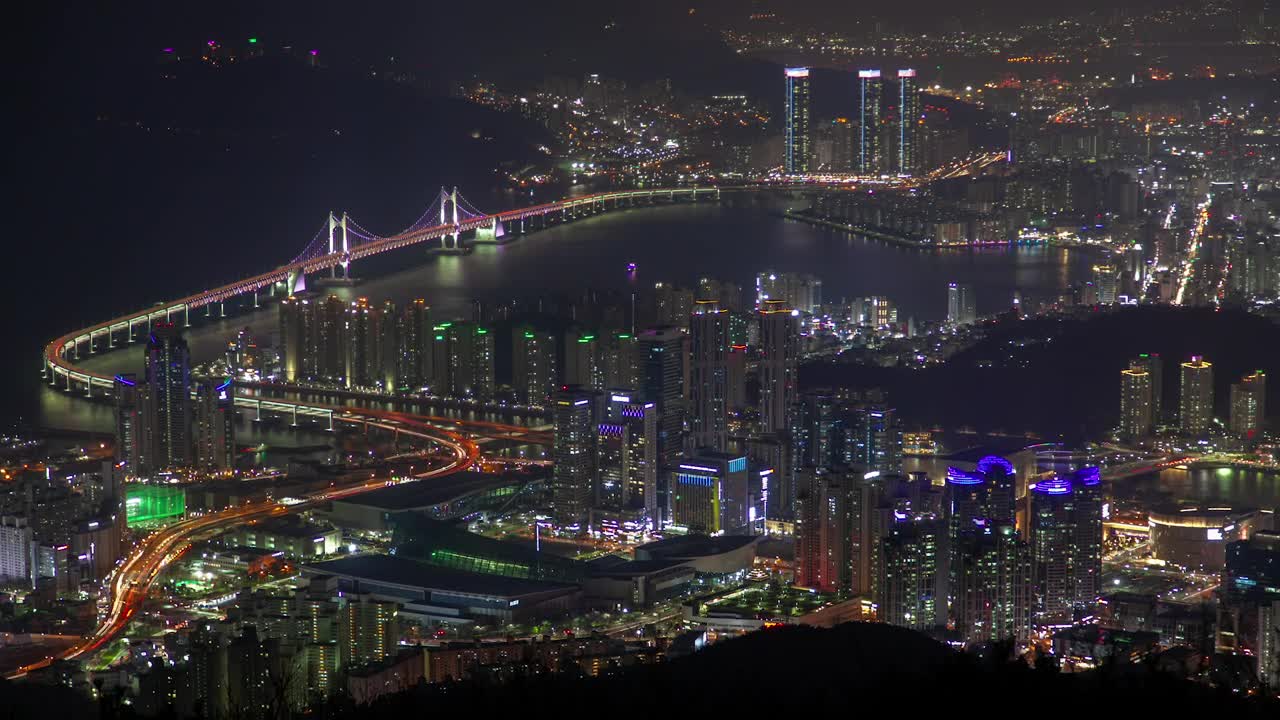 Video Stock Cityscape Of Busan City At Night Live Wallpaper For PC - Free Download