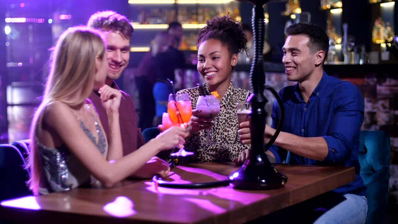 Stock Video Friends Having A Drink At A Nightclub Live Wallpaper For PC - Free Download