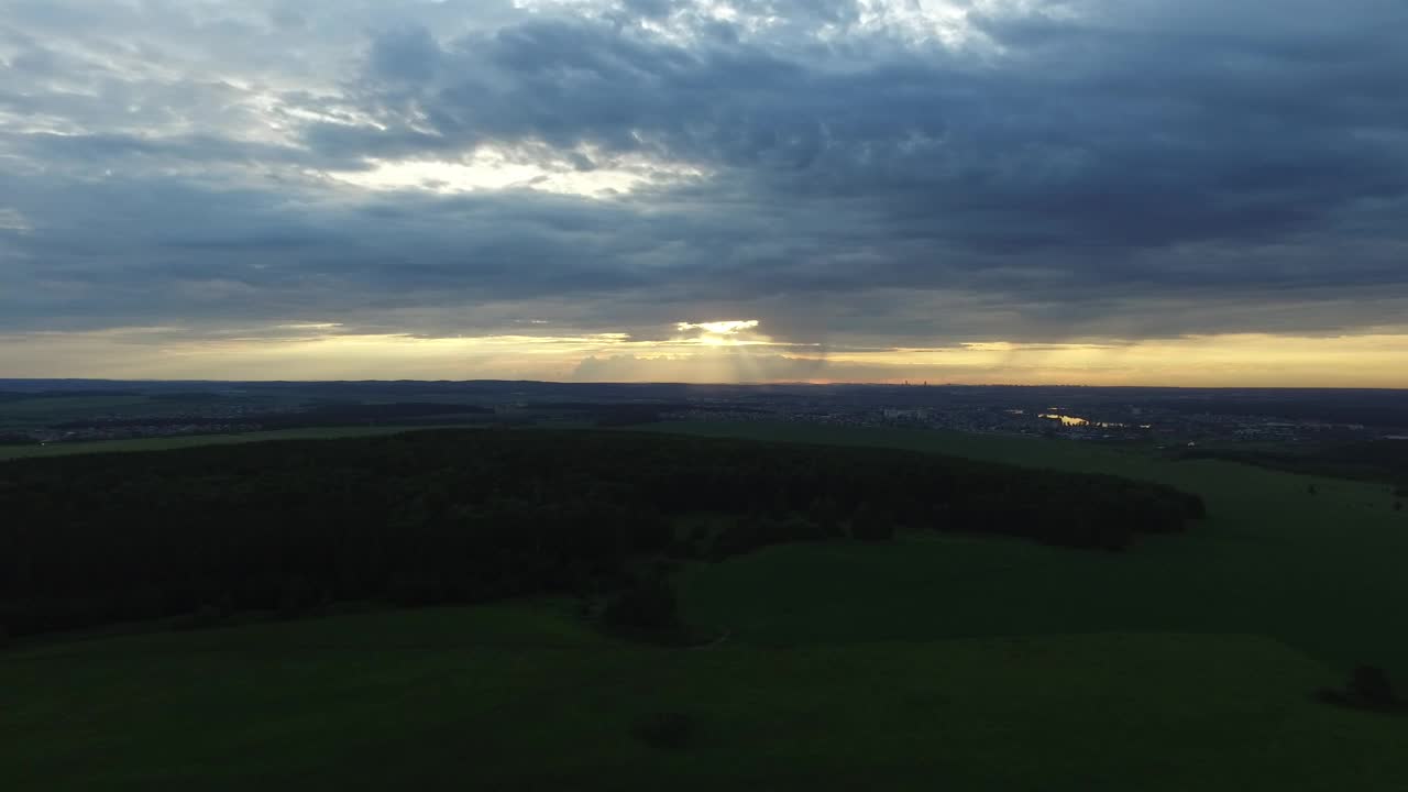 Stock Video Drone Flying Over A Field In The Evening Live Wallpaper For PC - Free Download