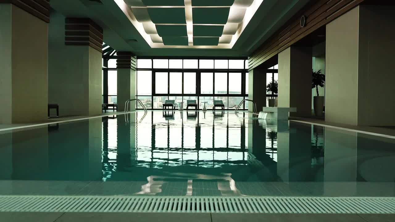 Stock Video Indoor Pool With A Great View Animated Wallpaper - Free Download