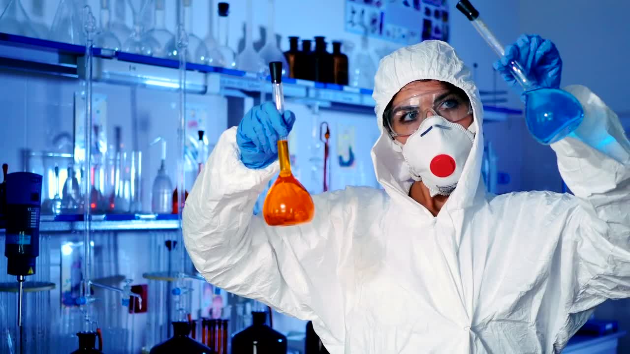 Stock Video Female Scientist Analyzes Different Substances Live Wallpaper For PC - Free Download