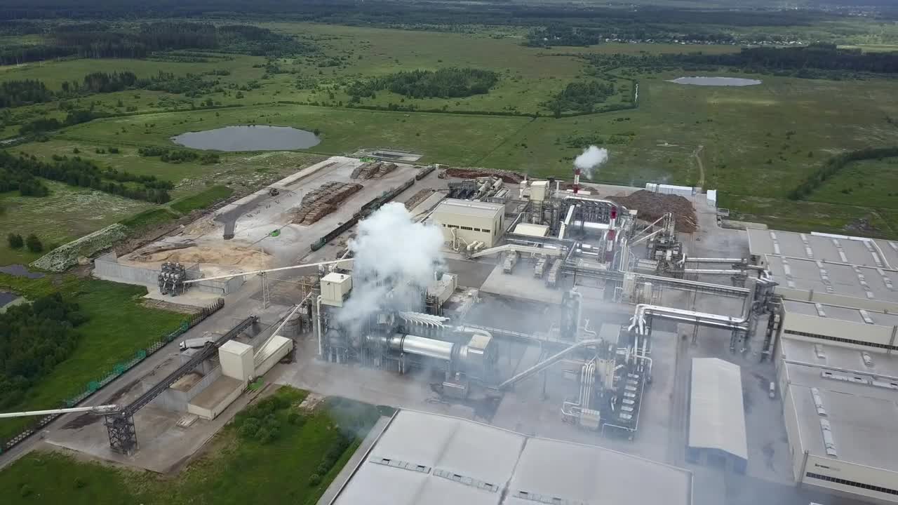 Stock Video Flying Over A Large Factory Live Wallpaper For PC - Free Download