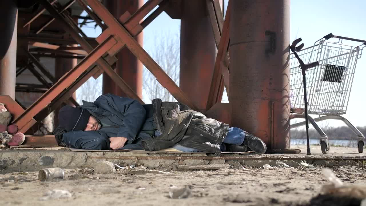 Stock Video Homeless Man Sleeping Rough Animated Wallpaper - Free Download