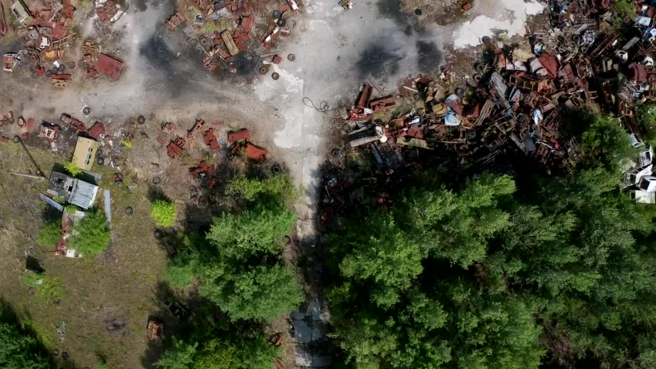 Stock Video Drone Flying Above A Rusty Garbage Site Live Wallpaper For PC - Free Download