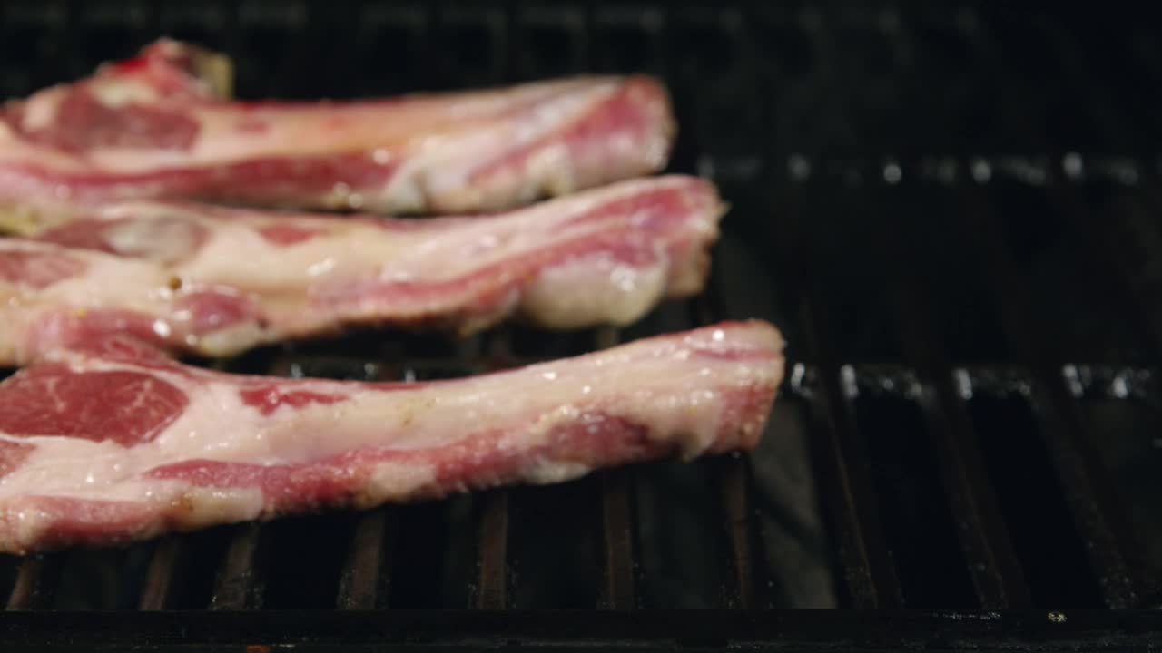 Stock Video Lamb Chops With Butter On The Fire Animated Wallpaper - Free Download
