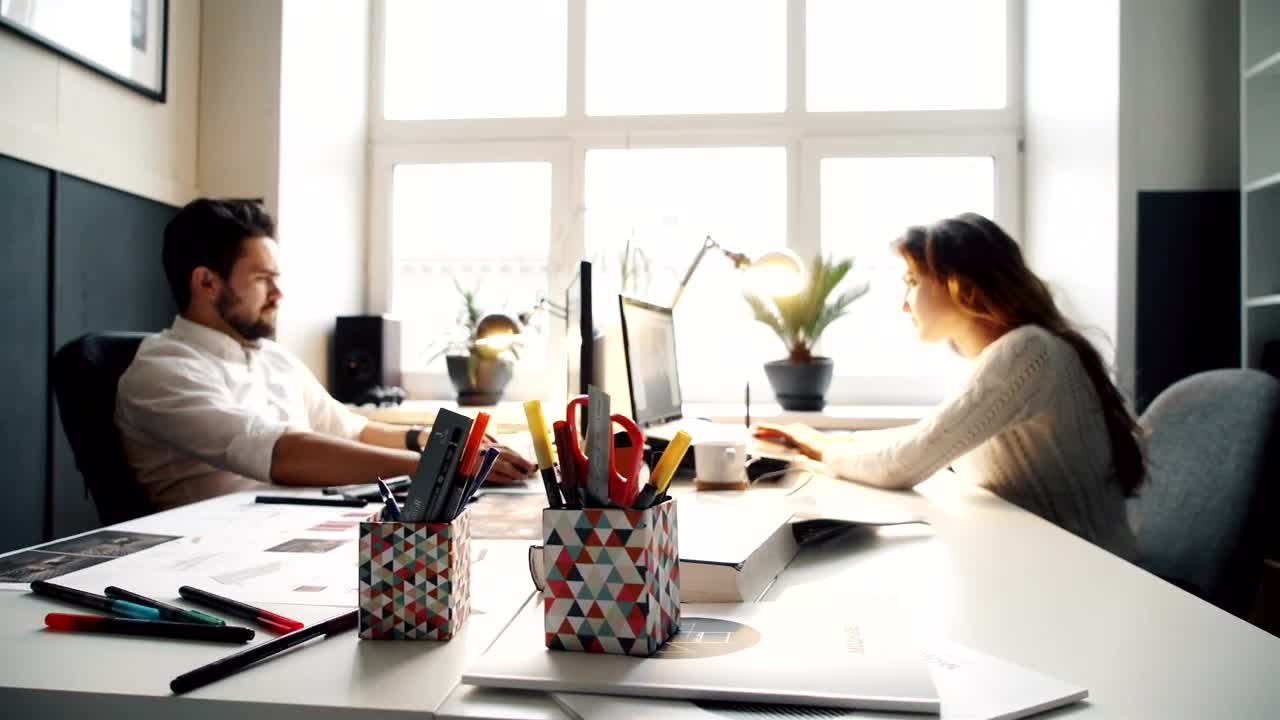 Stock Video Coworkers Working On Their Computers At The Office Live Wallpaper For PC - Free Download