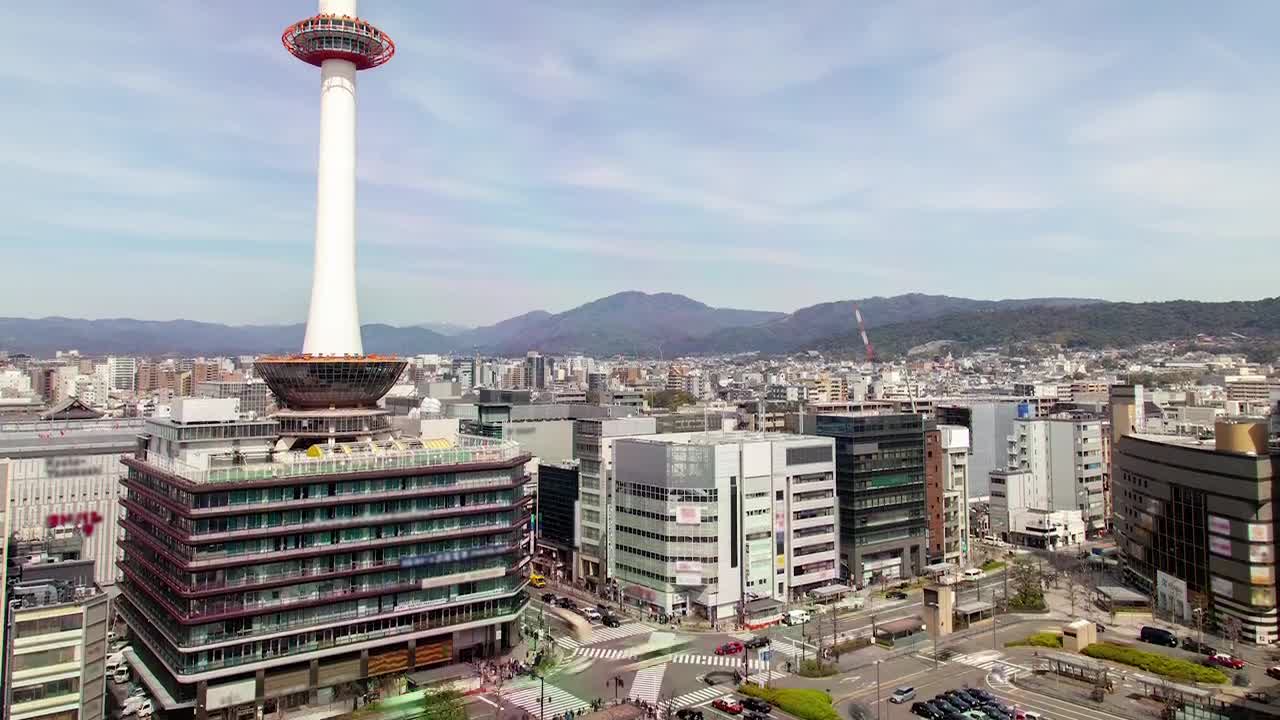 Stock Video Kyoto Tower And The City Scape Animated Wallpaper - Free Download