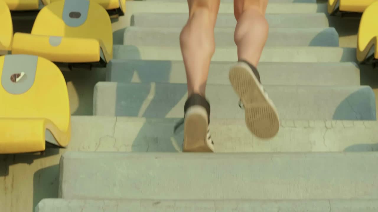 Stock Video Exercising By Climbing The Steps Of Some Bleachers Live Wallpaper For PC - Free Download