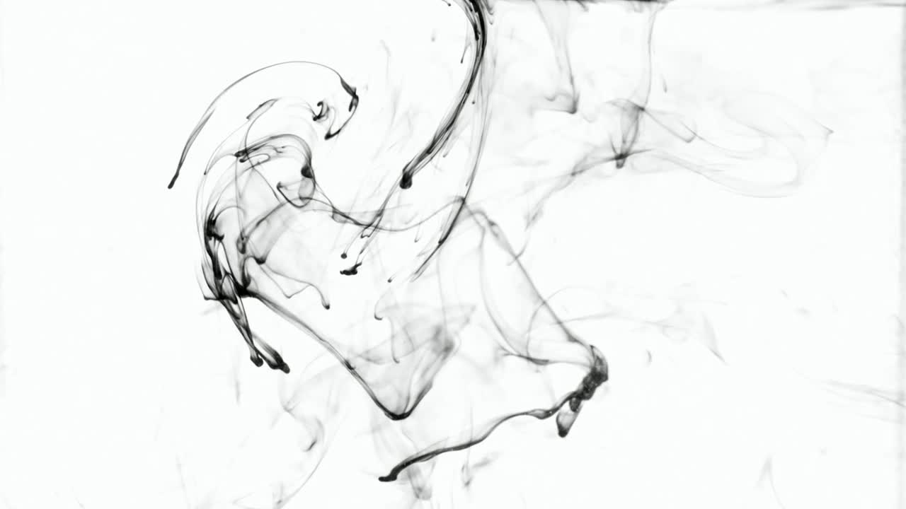 Free Video Stock thin ink floats in water on white background Live Wallpaper - Free Download