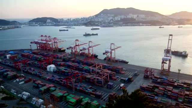 Stock Video Large Container Area On A Cargo Ship Shoreline Smal Animated Wallpaper - Free Download
