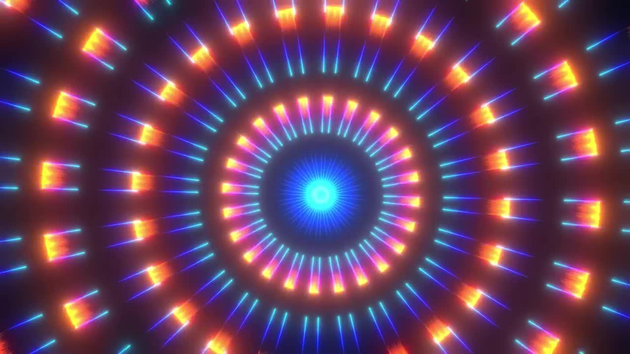 Free Stock Video Rotating Circular Tunnel With Blue And Yellow Lights Live Wallpaper - Free Download