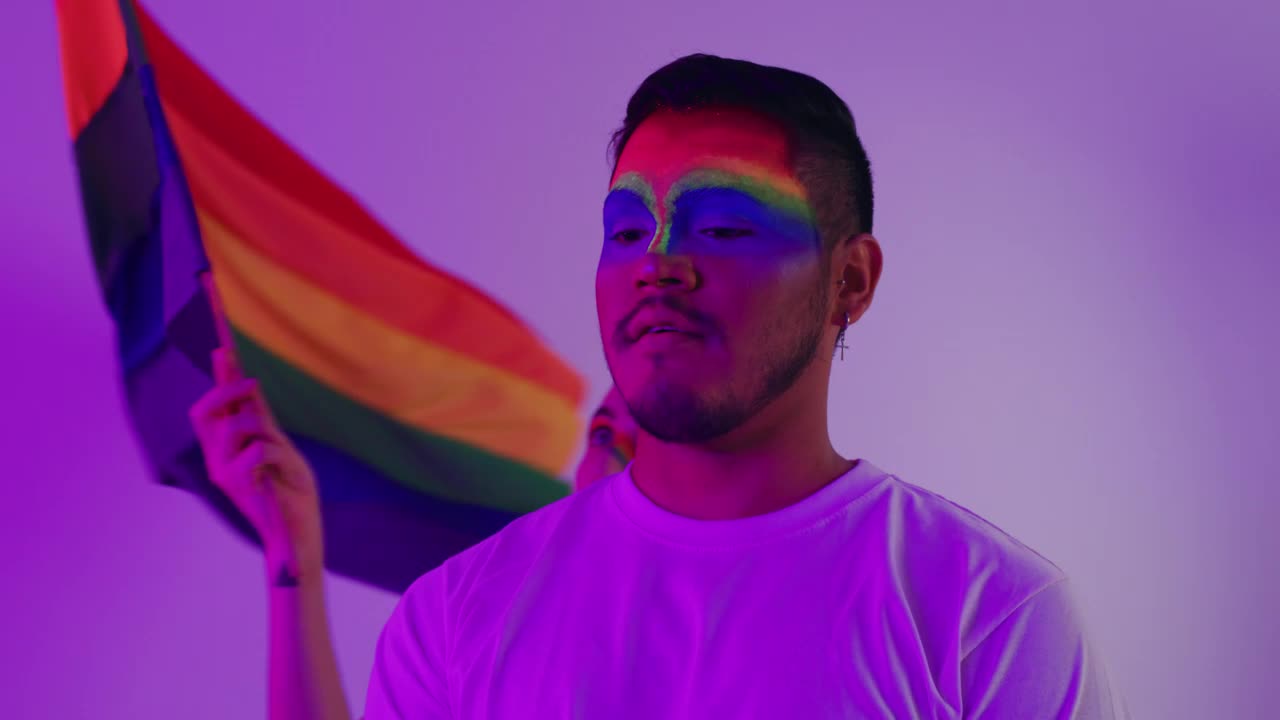 Free Stock Video Two Gay Men Waving The Lgbt Pride Flag Live Wallpaper - Free Download