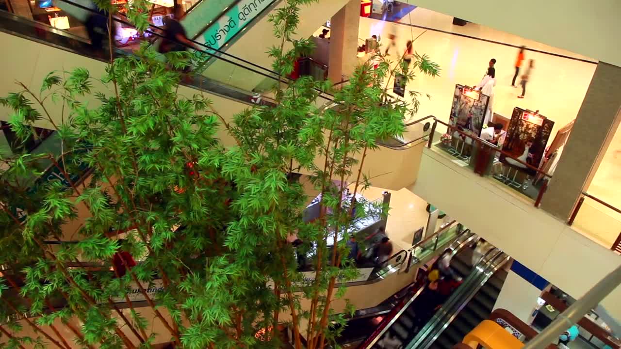 Video Stock Busy Mall Escalator Timelapse Live Wallpaper For PC - Free Download