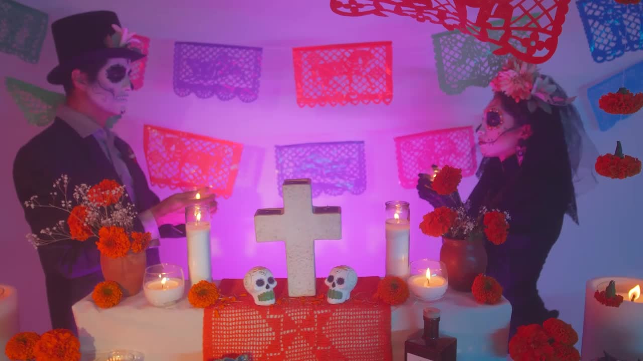 Video Stock Catrin And Catrina At An Altar On Day Of The Live Wallpaper For PC - Free Download
