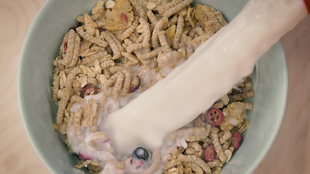 Video Stock Pouring Healthy Cereal Into A Bowl Until Full Live Wallpaper Free - Free Download