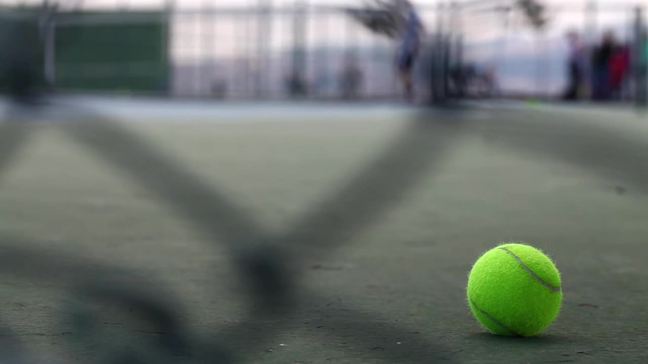 Free Video Stock tennis ball on the ground of a court Live Wallpaper - Free Download