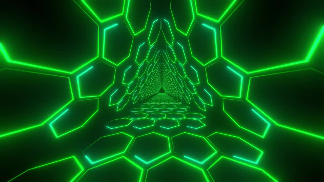 Free Stock Video Triangular Passage With Green Light Lines Live Wallpaper - Free Download