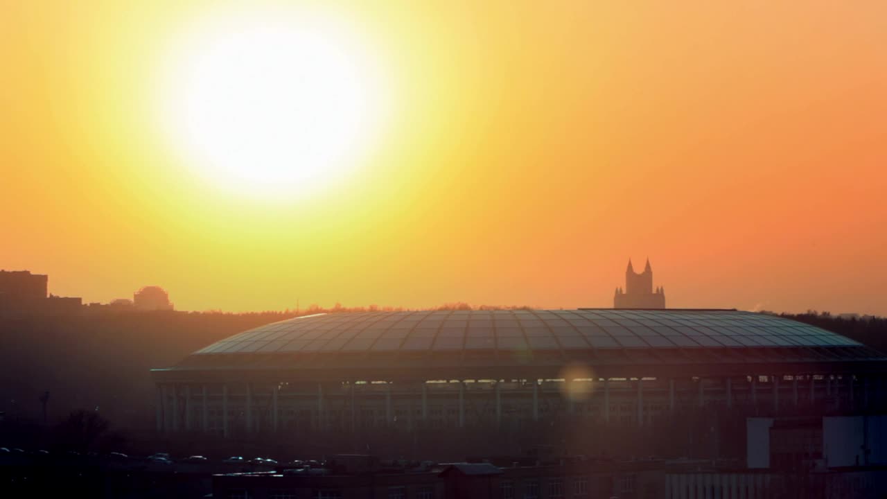 Free Video Stock sunset above a stadium Live Wallpaper - Free Download