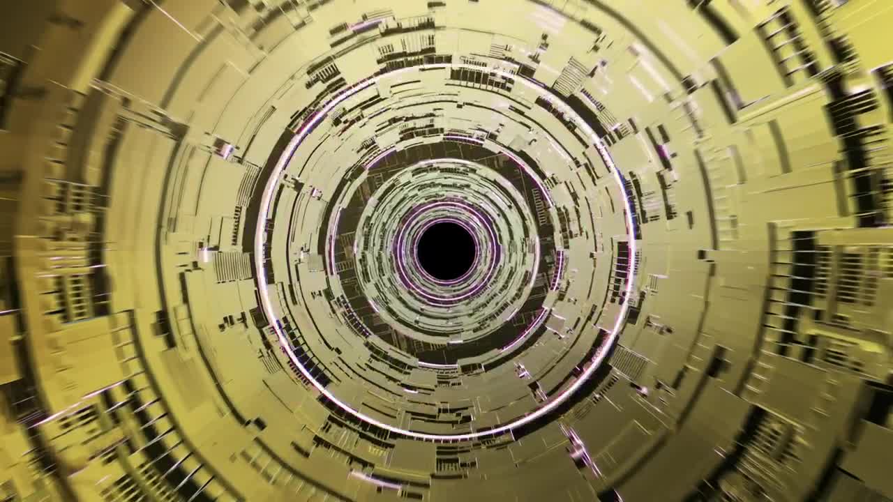 Stock Video Golden Circular Futuristic Tunnel Live Wallpaper For PC - Free Download