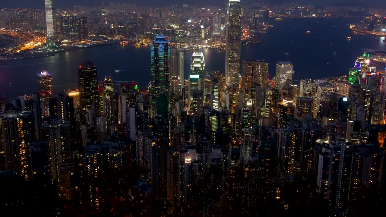 Stock Video Hong Kong Cityscape At Night Animated Wallpaper - Free Download