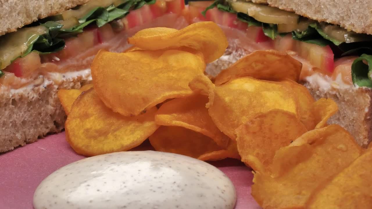 Stock Video French Fries With Dressing And A Halved Sandwich Live Wallpaper For PC - Free Download