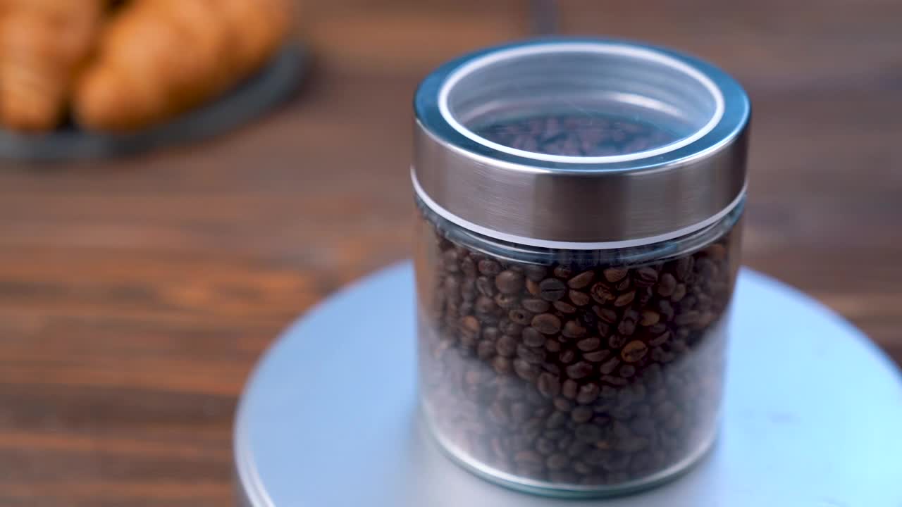 Stock Video Jar With Coffee Beans Animated Wallpaper - Free Download