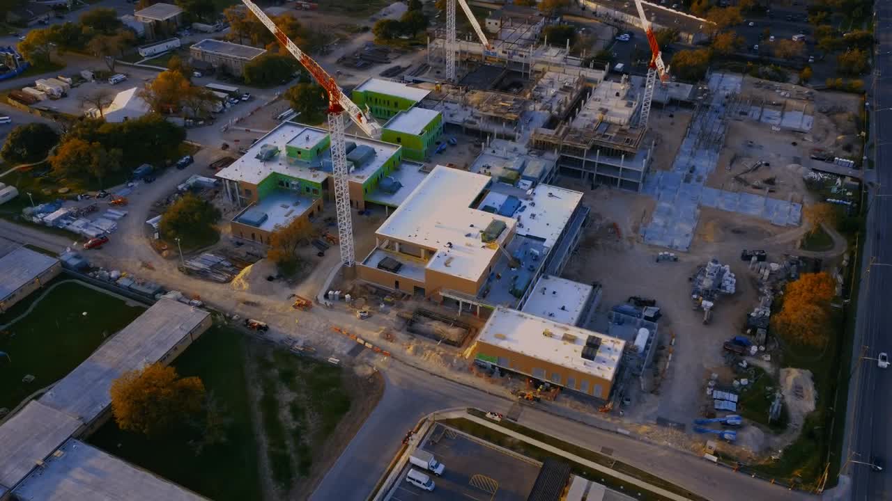 Stock Video Construction Zone In A City In An Aerial Shot Live Wallpaper For PC - Free Download