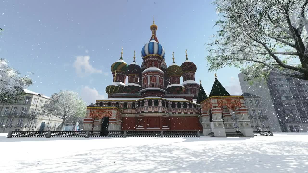 Stock Video Kremlin Palace In Winter Animated Wallpaper - Free Download