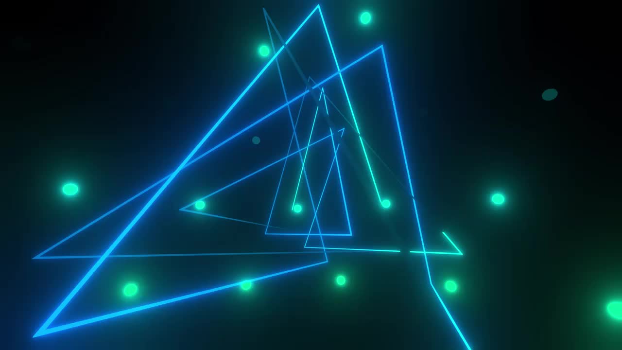 Stock Video Light Triangles With Illuminated Dots Around Animated Wallpaper - Free Download