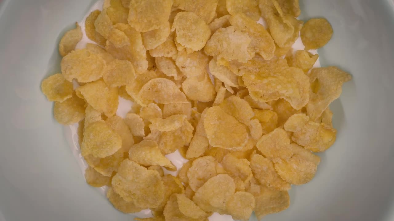 Stock Video Corn Flake Cereal In A Bowl With Milk 4112 Live Wallpaper For PC - Free Download