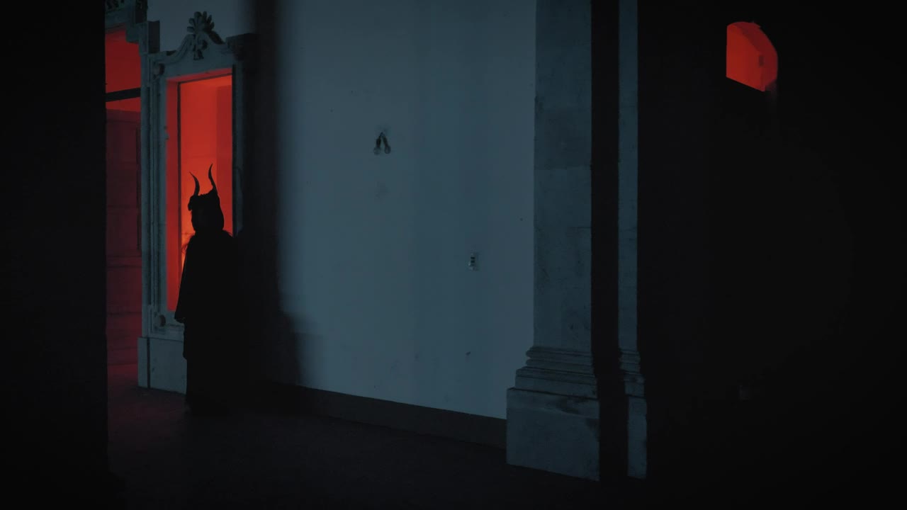 Stock Video Mysterious People In Robes In An Old Building At Night Live Wallpaper - Free Download