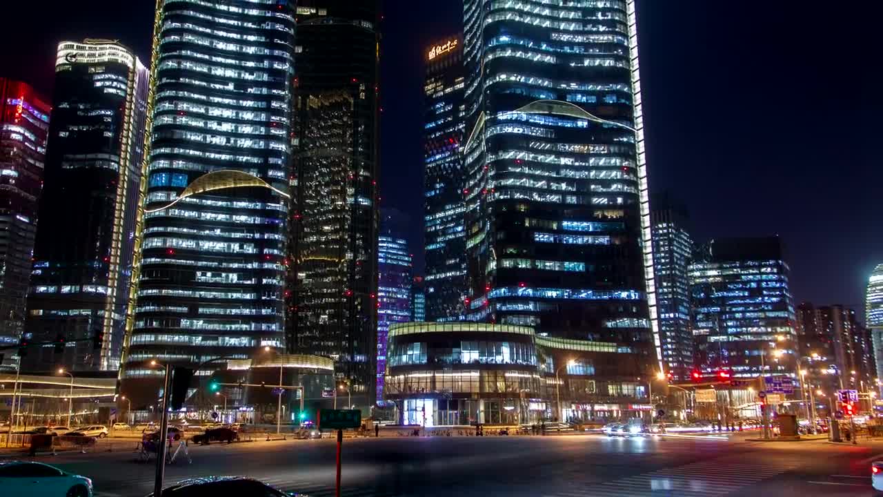 Stock Video Beijing Crosswalk At Night Time Lapse Live Wallpaper For PC - Free Download